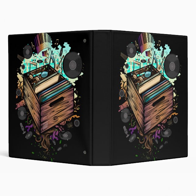 Vinyl Crate Music 3 Ring Binder (Background)