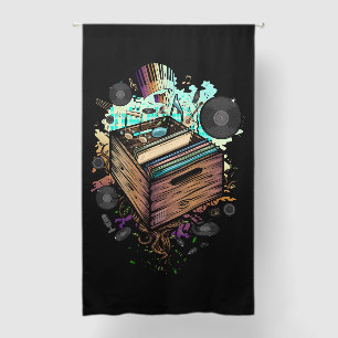 Vinyl Crate Music Blackout Curtains