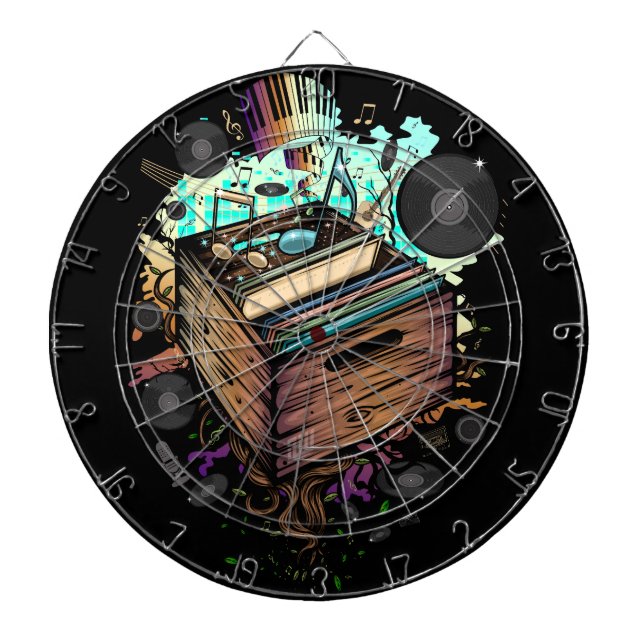 Vinyl Crate Music Dart Board (Front)