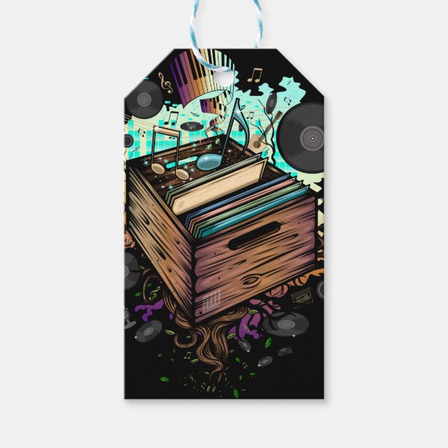 Vinyl Crate Music Gift Tags (Front)