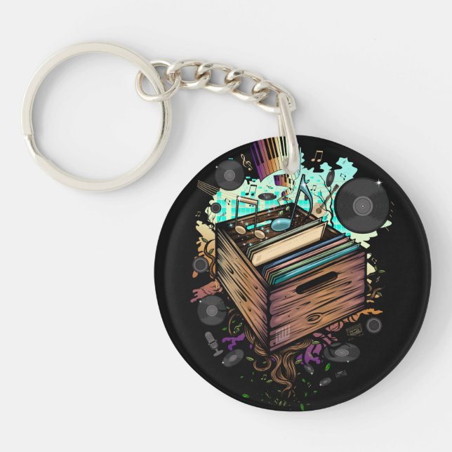 Vinyl Crate Music Keychain (Front)