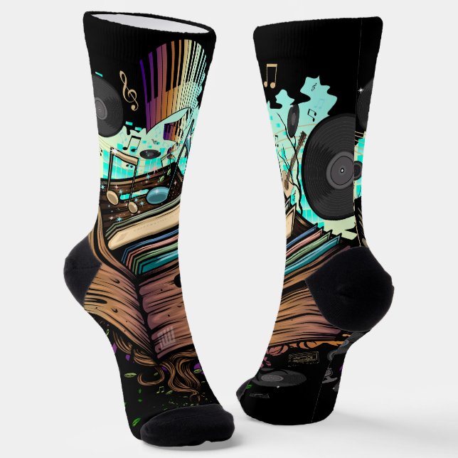 Vinyl Crate Music Socks (Angled)