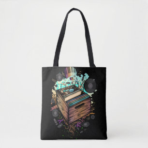 Vinyl Crate Music Tote Bag