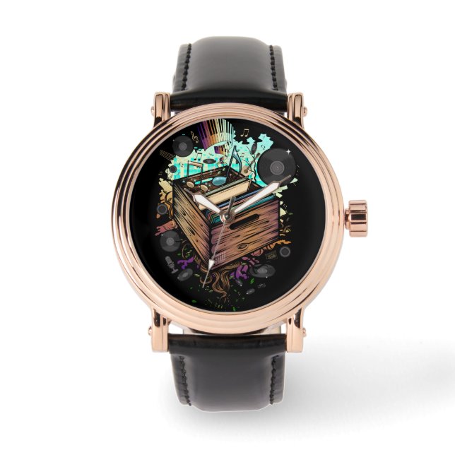 Vinyl Crate Music Watch (Front)