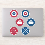 Vinyl Curling Stickers - Red/Blue