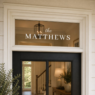 Vinyl Decal Custom Family Name Front Door Cling