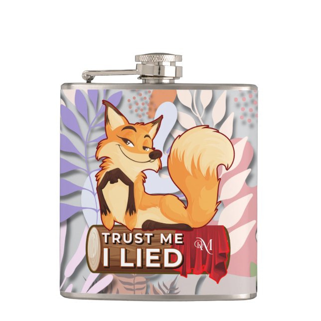 Vinyl Flask 6oz : Trust Me (light grey) (Front)