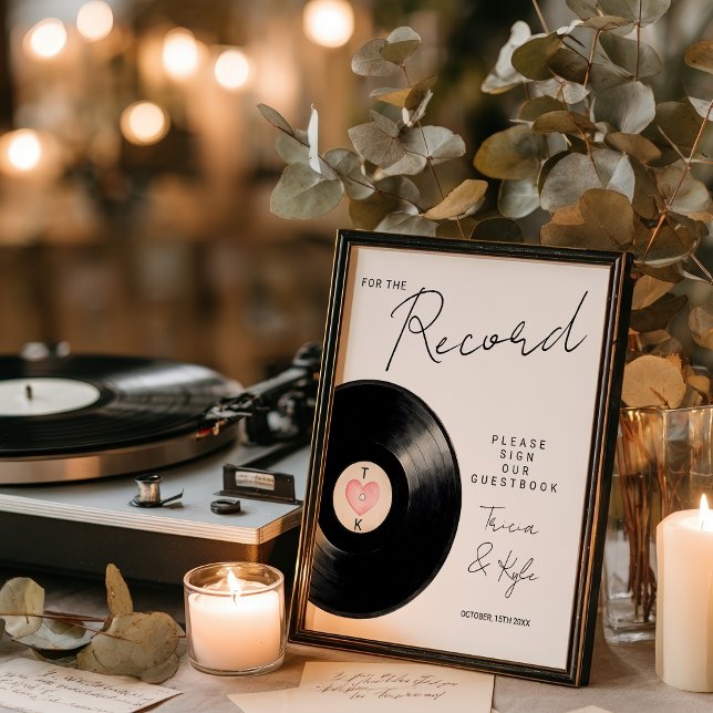 Vinyl for the record Wedding Guestbook sign (Vinyl for the record Wedding Guestbook sign)