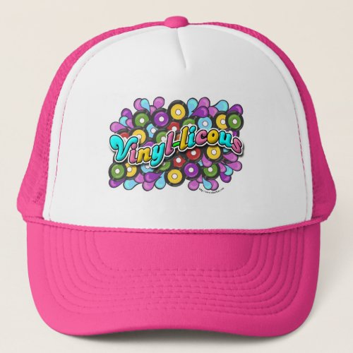 Vinyl Fun Record Slogan Colorful Art Design Trucker Hat