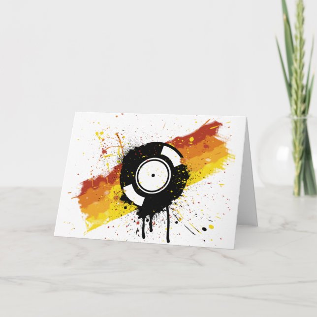 Vinyl Graffiti - DJ record DJing DJs Disk Jockey Card (Front)