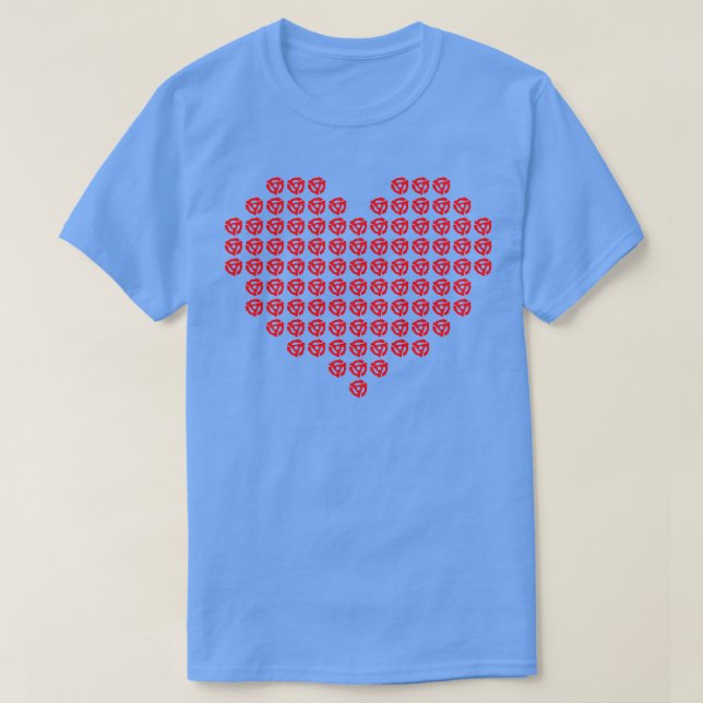 Vinyl Heart 45 Spindle Record Red T-Shirt (Design Front)