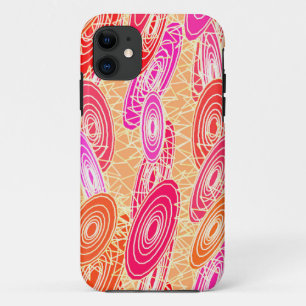 "Vinyl Jazz" abstract - orange, fuchsia, pink iPhone 11 Case