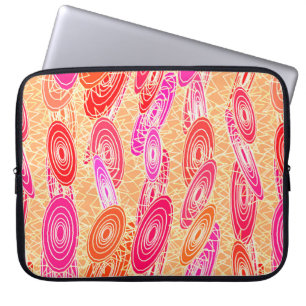 "Vinyl Jazz" abstract - orange, fuchsia, pink Laptop Sleeve