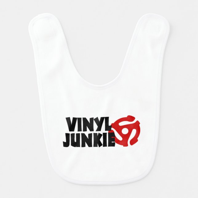 Vinyl Junkie Baby Bib (Front)