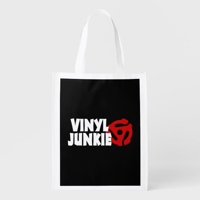 Vinyl Junkie Grocery Bag (Front)