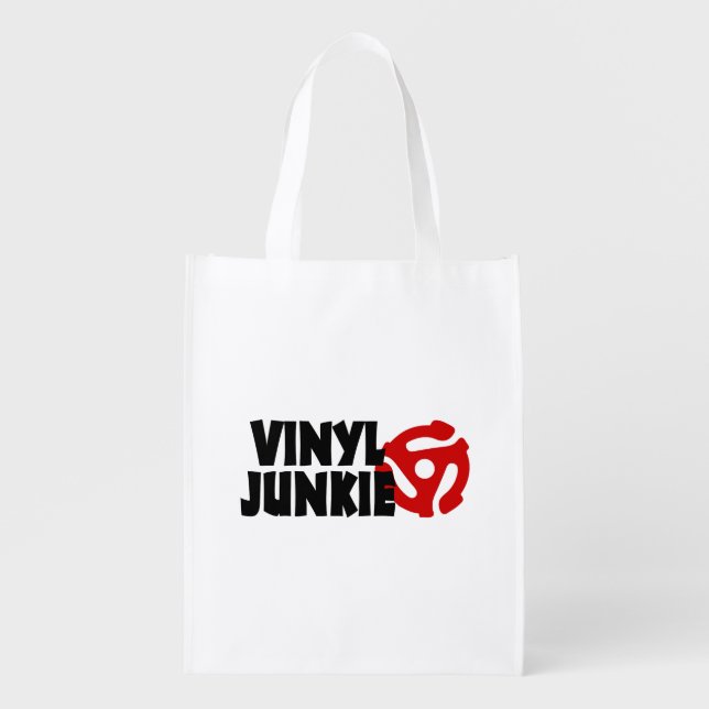 Vinyl Junkie Grocery Bag (Front)
