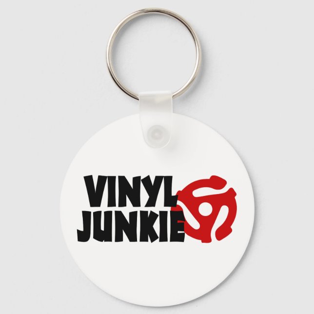 Vinyl Junkie Keychain (Front)