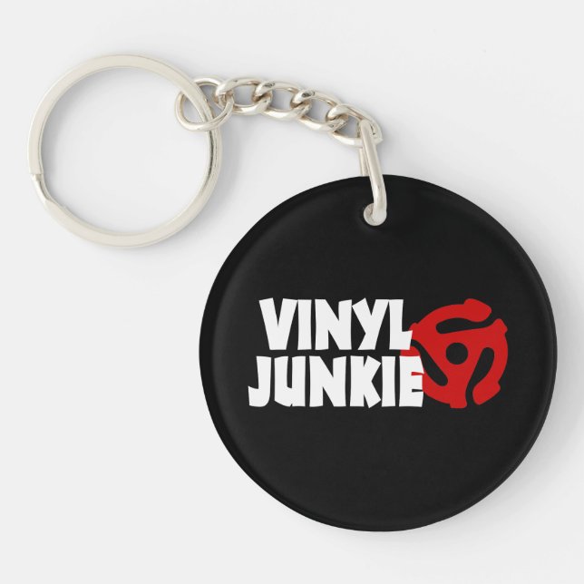 Vinyl Junkie Keychain (Front)