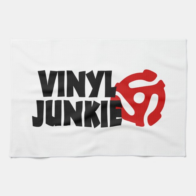 Vinyl Junkie Kitchen Towel (Horizontal)