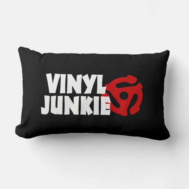 Vinyl Junkie Lumbar Pillow (Front)
