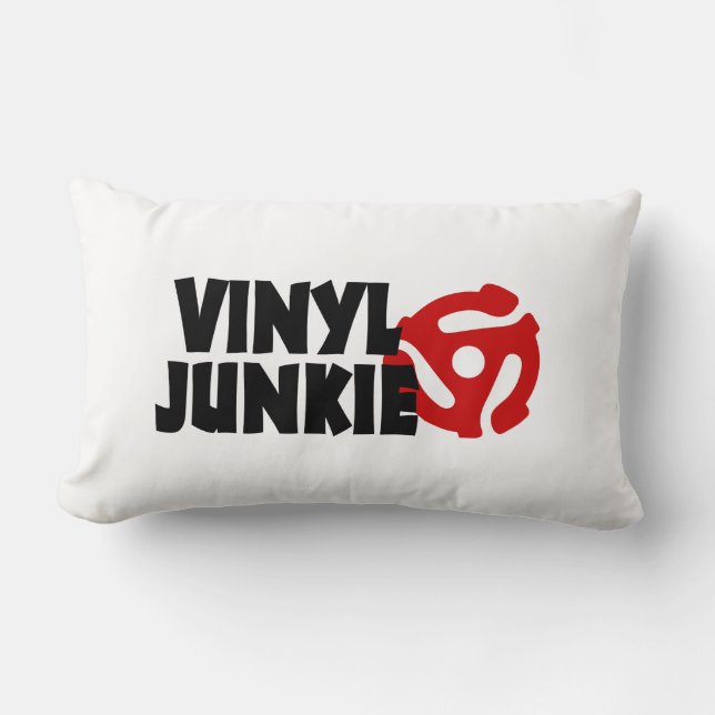 Vinyl Junkie Lumbar Pillow (Front)