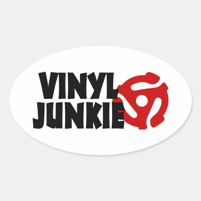 Vinyl Junkie Oval Sticker (Front)