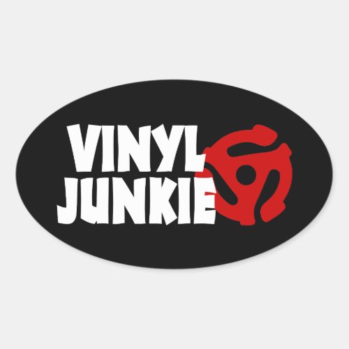 Vinyl Junkie Oval Sticker