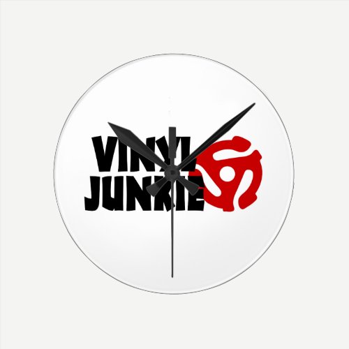 Vinyl Junkie Round Clock