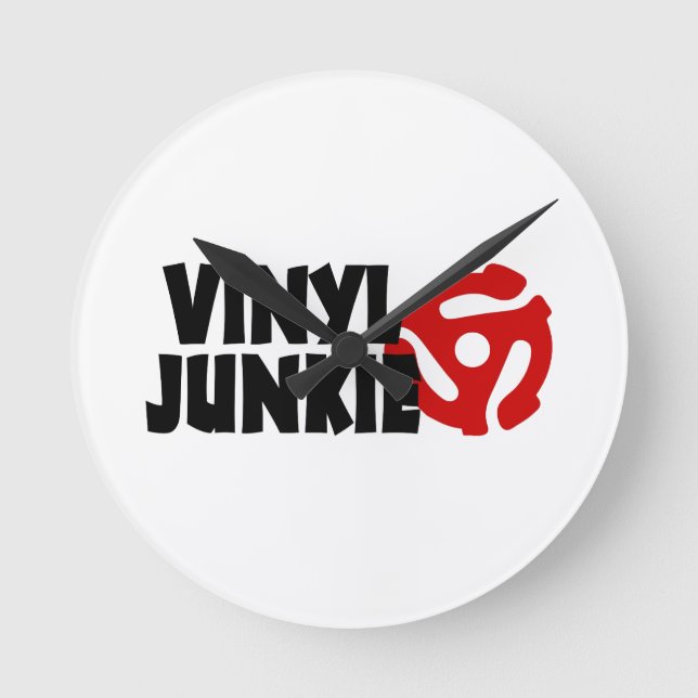 Vinyl Junkie Round Clock (Front)