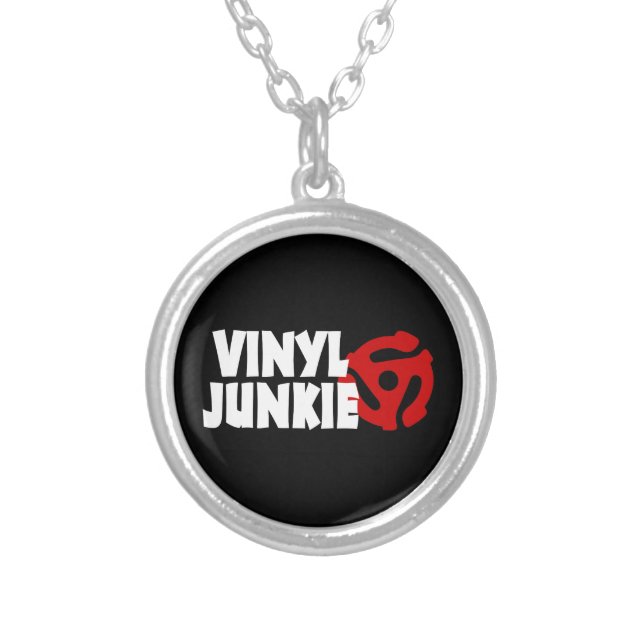 Vinyl Junkie Silver Plated Necklace (Front)