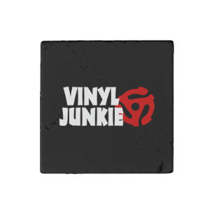 Vinyl Junkie Stone Magnet