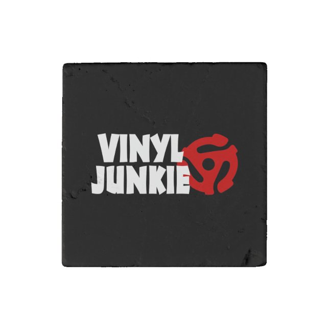 Vinyl Junkie Stone Magnet (Front)