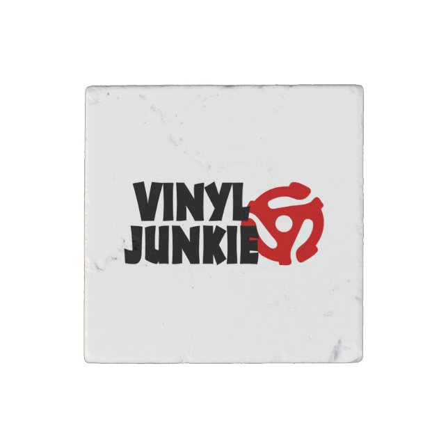 Vinyl Junkie Stone Magnet (Front)