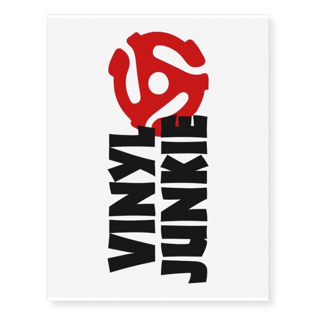 Vinyl Junkie Temporary Tattoos (Front)