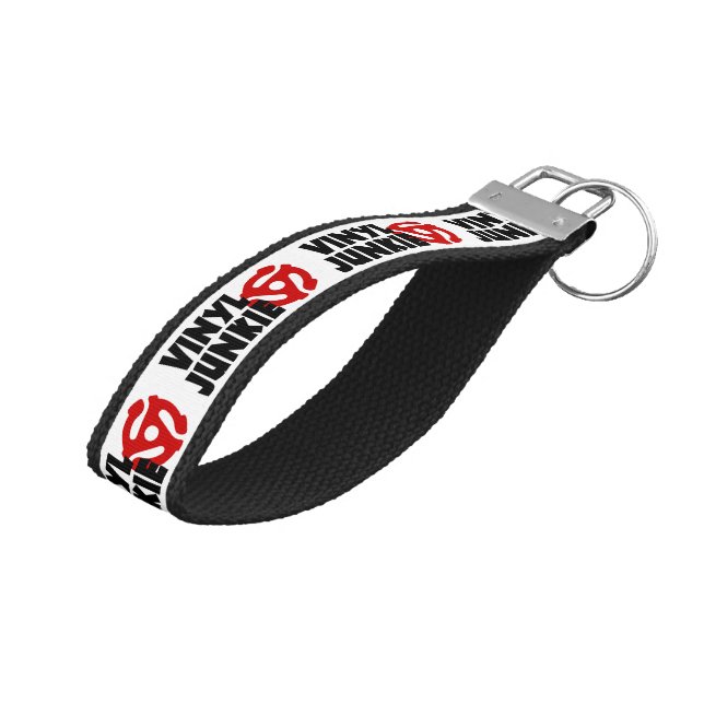 Vinyl Junkie Wrist Keychain (Angled Up)