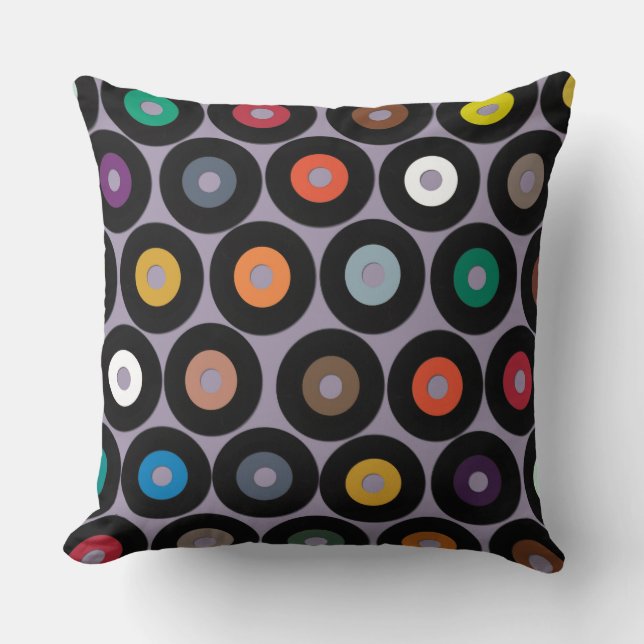 VINYL lilac Throw Pillow (Front)