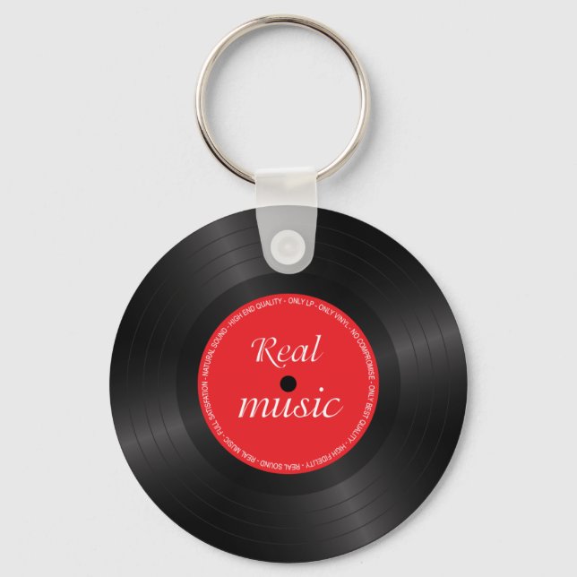 Vinyl long play disc keychain (Front)