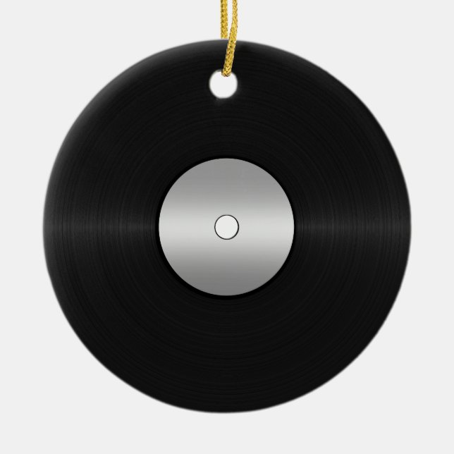 Vinyl-Look LP Record Ceramic Ornament (Front)