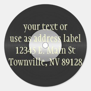 Vinyl-Look LP Record Classic Round Sticker