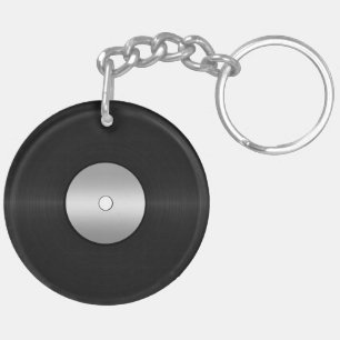 Vinyl-Look LP Record Keychain