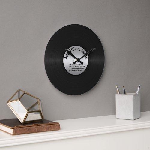 Vinyl_Look LP Record  Large Clock