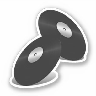Vinyl-Look LP Records Sticker