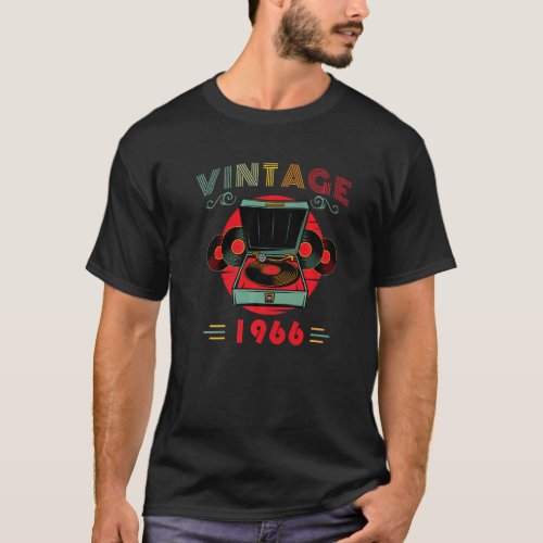 Vinyl Lover Birthday for Music Lover and DJ 1966 P T_Shirt