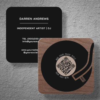 Vinyl Lp | Music Qr Code Square Business Card by PeonyDesigns at Zazzle