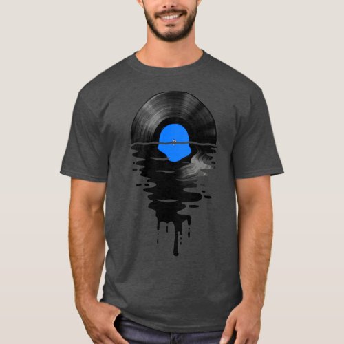 Vinyl LP Music Record Sunset Blue T_Shirt