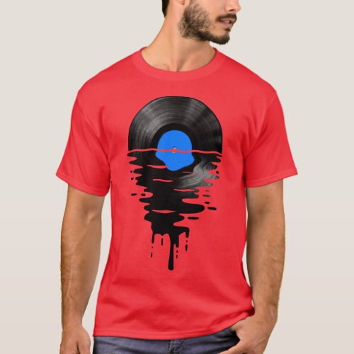 Vinyl LP Music Record Sunset Blue T_Shirt