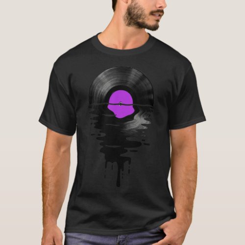 Vinyl LP Music Record Sunset Purple T_Shirt