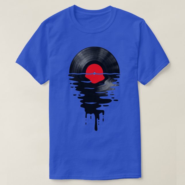 Vinyl LP Music Record Sunset Red Pillow T-Shirt (Design Front)