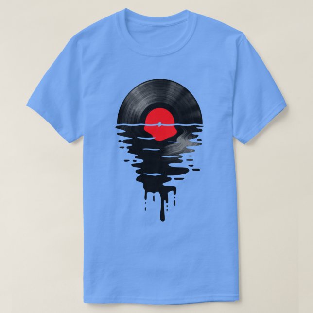 Vinyl LP Music Record Sunset Red Pin T-Shirt (Design Front)