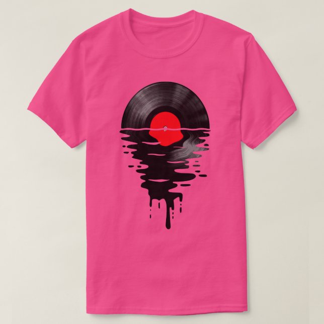 Vinyl LP Music Record Sunset Red T-Shirt (Design Front)